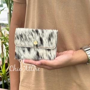 Porte-monnaie personnalisé en cuir de vachette véritable Western porte-cartes de crédit et porte-monnaie porte-clés petits portefeuilles pour femmes - Product Image 1