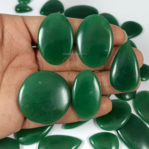 Natural Green Aventurine Cabochon Semi Precious <b>Loose</b> <b>Gemstone</b> Wholesale Lot For Silver Jewelry making - Product Image 6