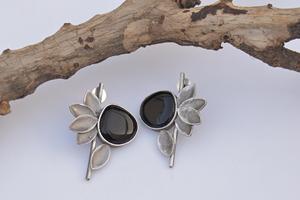 Latest New designer handmade hoop <b>silver</b> brass stud <b>jhumka</b> earing for girls and women - Product Image 2