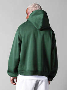 Oversized 100% Cotton Green Pullover Drop Shoulder <b>Hoodie</b> Thick 500GSM Heavy Blank Breathable Quick Dry <b>Thermal</b> Hoodies - Product Image 2