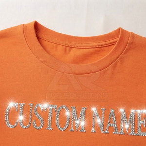 T-shirt pour femme moderne et décontracté, design personnalisé de mode haut de gamme, strass, nom, été, tissu respirant écologique - Product Image 6
