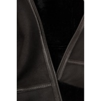 Blouson bombardier en cuir pour femme B-3-noir peau de mouton avec doublure en fausse fourrure noire veste de Moto en peau de mouton
