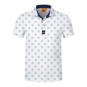 T-shirt décontracté pour homme 100 % coton de haute qualité, manches courtes, toile unie, sportswear, imprimé intégral, respirant, 180g, pour le golf - Product Image 3