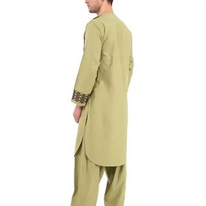 ชุดลำลองผู้ชายแบบชนเผ่ากุจิ กาบูล อัฟกานิสถาน ระบายอากาศได้ดี ซัลวาร์ คามีซ ชุดพื้นเมืองสำหรับงานเทศกาล วัฒนธรรมปัชตุน คามิส ปัญจาบ - Product Image 4