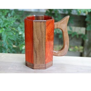 Chope à bière en bois, style rustique, faite à la main, en bois naturel, pour les fêtes - Product Image 6