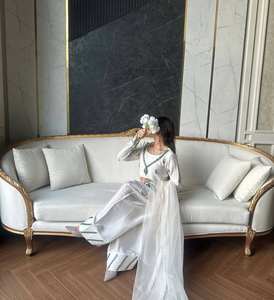 Conjunto de Top y Falda Elegante para Mujer, con Dupatta, para Fiestas, Salwar Kameez, Bordado Natural Pesado en Crepé - Product Image 6