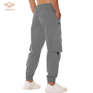 กางเกงคาร์โก้ลำลองผู้ชายคุณภาพสูง เอวยางยืด ซิปหน้า ทรงจ็อกเกอร์ ขาตรงทรงเรียว กางเกงสเวตแพนท์ กระเป๋าหลายช่อง แฟชั่น BD - Product Image 5