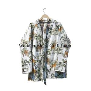Chaqueta de Moda para Mujer, Acolchada con Estampado Floral, Ecológica, de Algodón Suave, de Secado Rápido, para Fiestas Formales, con Relleno de Algodón, con Cinturón, para Invierno y Otoño - Product Image 1
