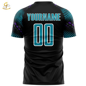 Camiseta de Fútbol Clásica Personalizada, Transpirable, de Malla, Cuello en V, Manga Corta, Nombre del Equipo Personalizado, Camisetas de Fútbol Urbano, 100% Poliéster - Product Image 3
