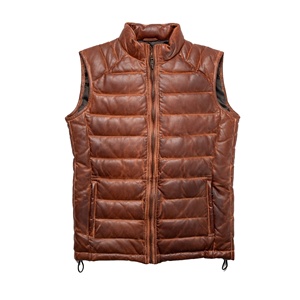 Leather Wool Lined <b>Vest</b> Motorcycle Slim Fit Biker Biker Style 2025 Real Sheep Fashionable <b>Vest</b> for Women Men - Product Image 2