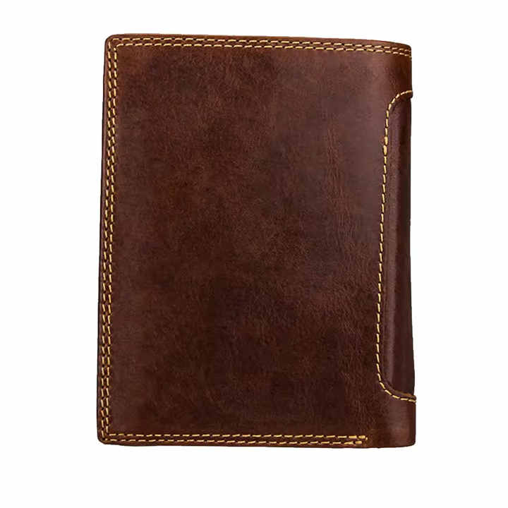Men's Leather Wallets Vintage Coin Purse Small Mini Card Holder Genuine Leather Wallets.