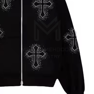 Nueva llegada de sudaderas con capucha para hombre con diamantes de imitación High Street Style tela cómoda de secado rápido para el invierno salida directa de fábrica - Product Image 5