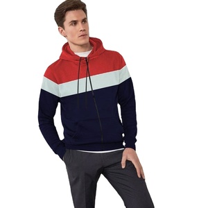 เสื้อฮู้ดผู้ชายซิปเต็มรูปแบบผ้าคอตตอน100% บล็อกสีระบายความร้อนออกแบบได้ตามต้องการสำหรับฤดูหนาว XS ปรับแต่งได้ - Product Image 1