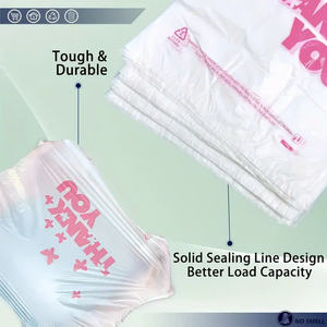 PRECIO BARATO Bolsa de camiseta de plástico con logotipo impreso Gracias Material HDPE/LDPE Bolsa de plástico al por menor Bolsa de compras de comestibles - Product Image 5
