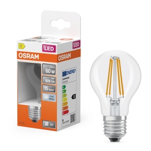 Lámpara LED de cristal estándar transparente Retrofit 5.9W 4000K 806Lm (Osram 467998) - Product Image 2