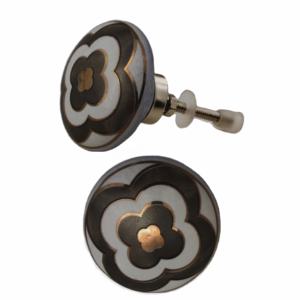 Poignées d'armoire à tiroirs en céramique de luxe marocaines noir/gris/or Design traditionnel pour chambre à coucher cuisine salle de bain meubles faciles - Product Image 1