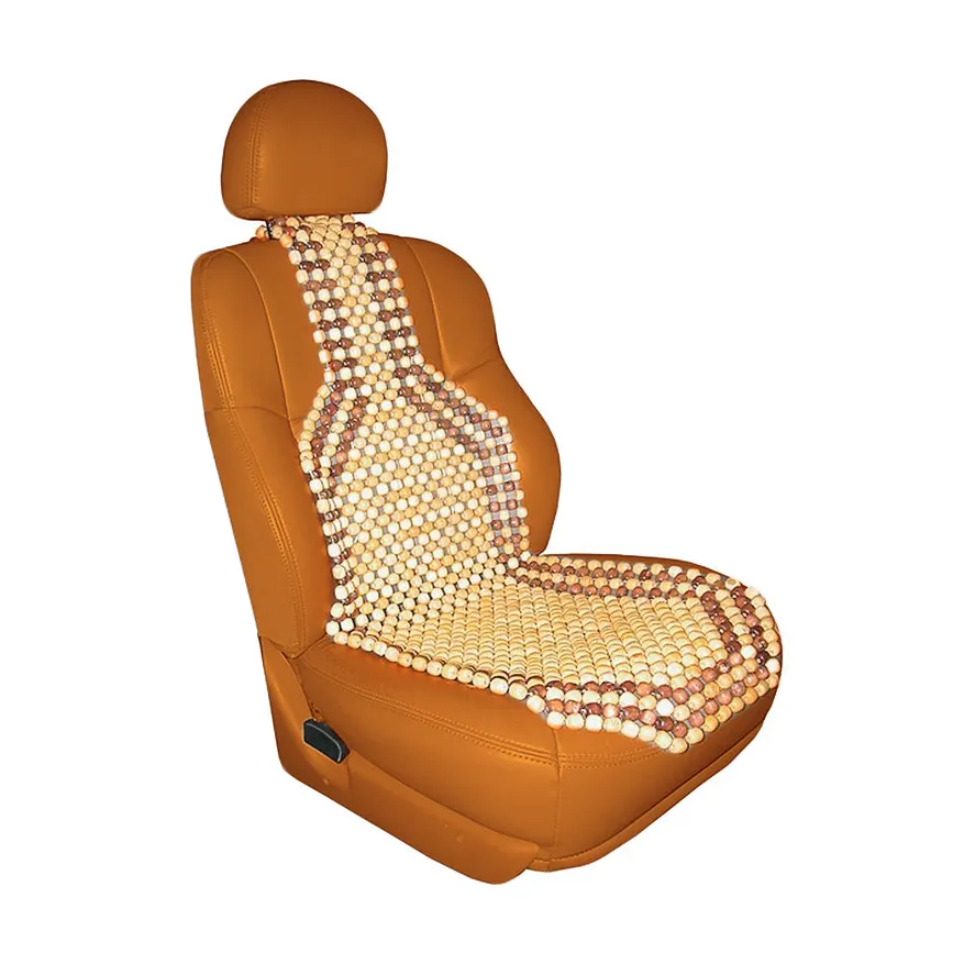 Coprisedile con perline in legno naturale-massaggio completo per auto Cool Premium Comfort Cushion-riduce l'affaticamento dell'auto