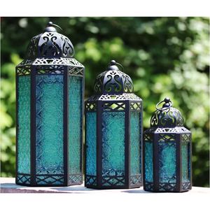 Nuevo juego de tres faroles metálicos de mesa, gran éxito de ventas en 2023, para uso en el hogar, decoración de hoteles, restaurantes, bodas, oficinas, hecho en India. - Product Image 2