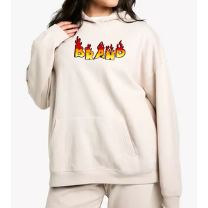 เสื้อฮู้ดผ้าเฟรนช์เทอร์รี่ผสมโพลีเอสเตอร์/คอตตอน ไซส์พลัส สำหรับผู้หญิงและผู้ชาย แบบสวมหัว  ลายฟลีซ  สำหรับฤดูหนาว  แบบฟอกสี  รับผลิตตามแบบ (OEM) - Product Image 4