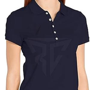 Oferta en línea Precio bajo Polo Camiseta 100% algodón Hecho en Pakistán Mujer Polo Camiseta Slim Fit Manga corta - Product Image 5