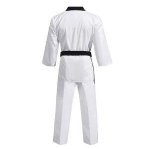 Nuevo Kimono de Taekwondo Blanco con Logotipo Frontal, Cinturón Negro, Material Transpirable de Poliéster/Algodón de 240g, Etiqueta Personalizable para Hombre - Product Image 4