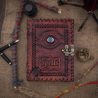 Carnet Grimoire Wiccan Fait Main, Livre de Formules Vierge, Couverture en Cuir Vintage, Livre de Prières Pagan, Cahier de Dessins Occultes, Cadeau Spirituel