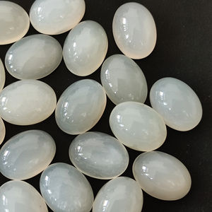 Pierre de lune blanche naturelle Cabochon 3x5mm à 15x20mm forme ovale pierre de lune en vrac Lot pour bijoux pierre de lune lisse pierre précieuse ovale - Product Image 1