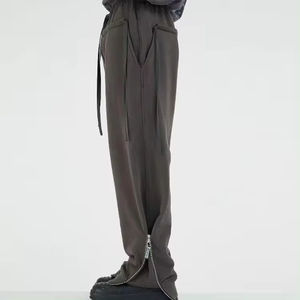 Nouveauté Logo personnalisé pantalon de jogging évasé Flecce avec fermeture éclair latérale sur le bas du pantalon de jogging en polaire - Product Image 5