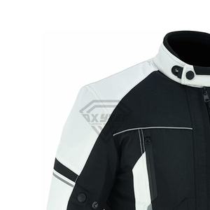 Chaquetas de Motociclista para Hombre en Blanco y Negro, Chaqueta de Motociclista de Carreras Cardura, Chaqueta Textil para Motocicleta y Automovilismo - Product Image 3