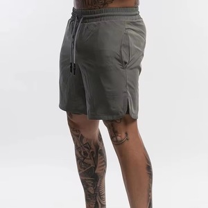 New Arrivals Men's Shorts High Quality Custom LOGO Printing Solid Color Drawstring Elastic Waist Painted Polyester/Cotton Formal - Product Image 5