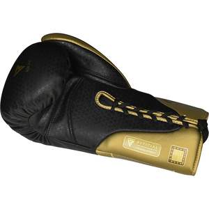 Gants de boxe en cuir PU de qualité supérieure, noirs, 12 oz, pour adultes, professionnels, à lacets, avec logo personnalisé - Product Image 3