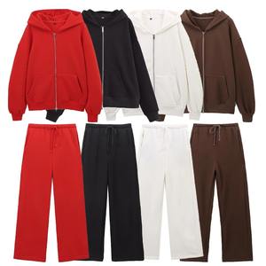 Ensemble de survêtement pour femme, veste et salopette, nouvelle collection hiver, tendance décontractée, fermeture éclair décorative, manches longues à capuche, taille élastique - Product Image 1