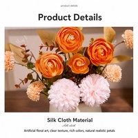 Keramik Kunstblumen-Vase Deko Rosa Blumenarrangement Minimalistisches Wohnzimmer Tisch-Ornament