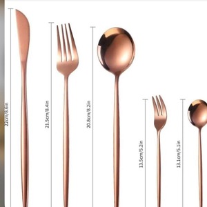 Brass Flatware Cutlery Set with Stainless Steel Handle Sustainable Knife <b>Fork</b> Spoon for Home Hotel and Restaurant Use - Product Image 1