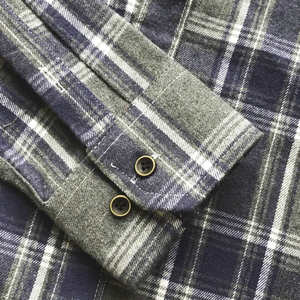 High Quality Factory Workwear Uniform Outdoor Autumn Customized Unisex Cotton Long Sleeves Fleece Flannel Shirts - Product Image 5