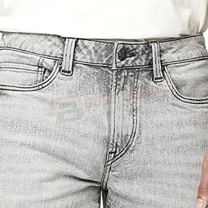 Pantalones Cortos de Mezclilla para Hombre, Corte Recto, Diseño Sólido, Algodón Transpirable de Secado Rápido, Servicio OEM con Logotipo Personalizado, Costuras Duraderas - Product Image 5