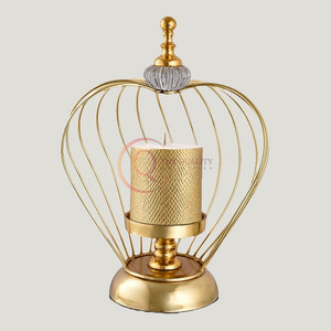 Introducing the Elegant Birdcage Candle Holder with Luxurious <b>Gold</b> Finishes and Decorative Design for Sophisticated Home Decor - Product Image 2
