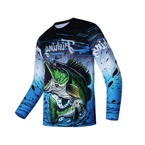 Sublimation de logo personnalisé Impression UPF 50 Chemise de pêche à séchage rapide Sweat à capuche à manches longues de haute qualité 100% Polyester respirant UV - Product Image 1