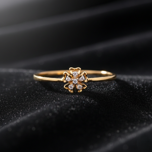 Bague tendance en or à cinq pétales pour femmes, bijoux de luxe pour mariage, cadeau - Product Image 3