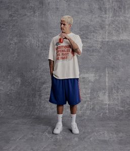 T-shirts à impression graphique surdimensionnée Vintage Heavyweight 240gsm 100% coton Streetwear Plus Size-Design compressé - Product Image 5