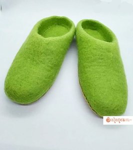 Handmade Unisex Fashion Felt for with Leather Midsole for Winter Indoor Use From Nepal - Product Image 3