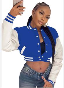 Veste universitaire courte personnalisée pour femmes respirant hiver Denim haut court brodé lettre décoration tailles 24 25 tissage tissé - Product Image 3