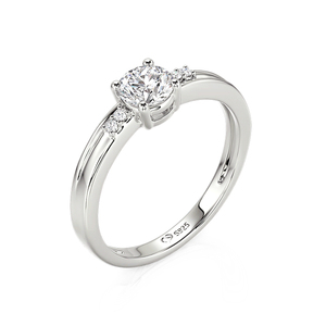 Jeulia Gold Plated Sterling <b>Silver</b> Bypass Engagement <b>Ring</b> with Claw <b>Set</b> Gemstone - Product Image 2