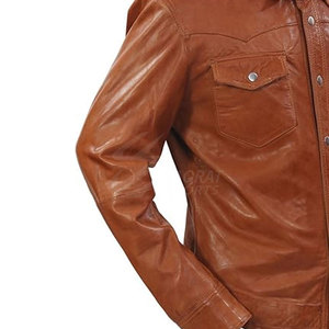 Camisas de cuero para hombre de alta calidad de Material duradero más vendido, camisas de cuero transpirables ligeras para hombre - Product Image 6