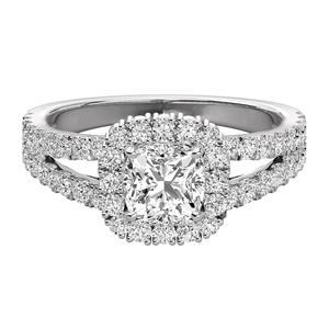 Bague de fiançailles pour femme, diamant taille coussin, certifié IGI, plaqué or 14 carats, classique, simple, fabrication indienne - Product Image 4