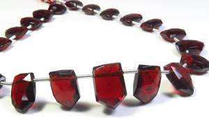 Mozambique ลูกปัดโกเมนสีแดง11 "Strand เพชรพลอยเหลี่ยมเพชรพลอย10.5-14.5มม. ลูกปัดโกเมนแอฟริกันธรรมชาติแบบหลวมลูกปัดแฟนซี - Product Image 6