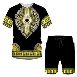 Summer 3D African Print Casual Men Shorts Suits Couple Outfits Vintage Style <b>Hip</b> Hop T Shirts +Shorts Male's Tracksuit Set - Product Image 6