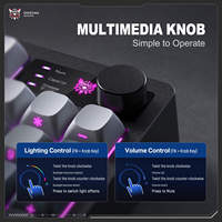 Clavier de jeu sans fil ONIKUMA MT902, dégradé noir et blanc, triple mode 2.4G RGB, 95 touches rétroéclairées, clavier gamer avec bouton