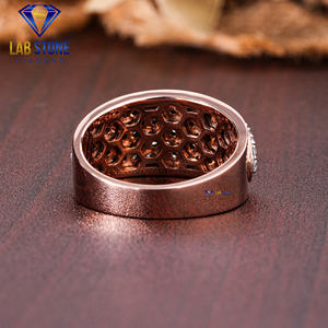 Anillo de oro rosa con diamantes de corte redondo TDW 1.685 por Lab-Stone/Anillo de diamantes de lujo/Color DE LA EF-VS - Product Image 4