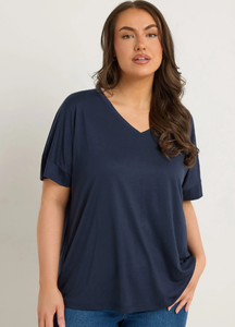 เสื้อยืดผ้าโมดอลสีกรมท่าสำหรับผู้หญิงไซส์พิเศษผ้าคอตตอนแห้งเร็วไซส์ใหญ่พิเศษ - Product Image 2